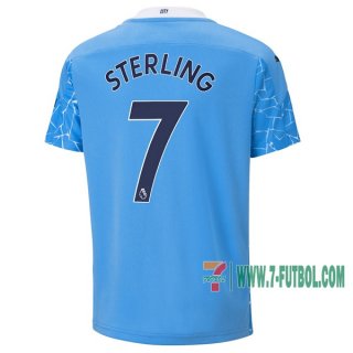 7-Futbol: Nuevas Primera Camiseta Manchester City Raheem Sterling #7 Niño 2020-2021