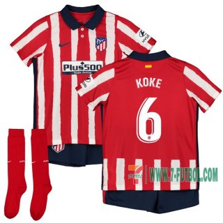 7-Futbol: La Nueva Primera Camiseta Atletico De Madrid Koke #6 Niño 2020-2021