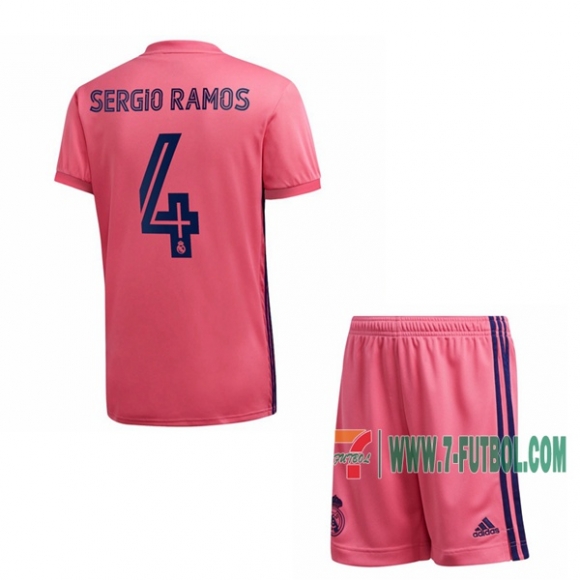 7-Futbol: Nuevas Segunda Camiseta Real Madrid Sergio Ramos #4 Niño 2020-2021