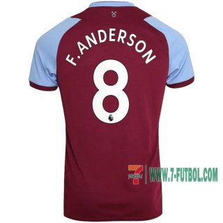 7-Futbol: La Nueva Primera Camiseta West Ham United F.Anderson #8 Niño 2020-2021