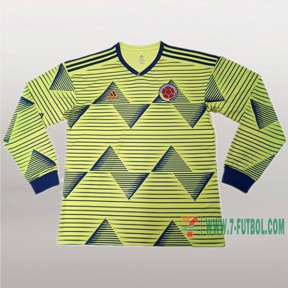 7-Futbol: Primera Camiseta Futbol Colombia Manga Larga Hombre Personalizadas 2019/2020