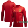 7-Futbol: Personaliza Nueva Primera Camiseta Futbol Espana Manga Larga Hombre Eurocopa 2020-2021