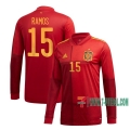 7-Futbol: Las Nuevas Primera Camiseta Futbol Espana Ramos #15 Manga Larga Hombre Eurocopa 2020-2021