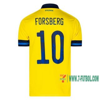 7-Futbol: La Nueva Primera Camisetas De Futbol Suecia Forsberg #10 Hombre Eurocopa 2020-2021