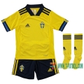 7-Futbol: Personaliza Nueva Primera Camiseta Suecia Para Niños Eurocopa 2020-2021