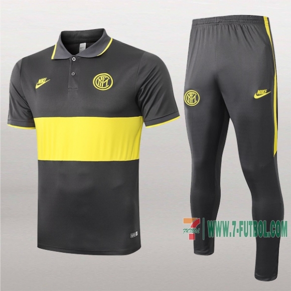 7-Futbol: La Nueva Polo Y Pantalones Del Inter Milan Manga Corta Gris Amarilla 2020/2021