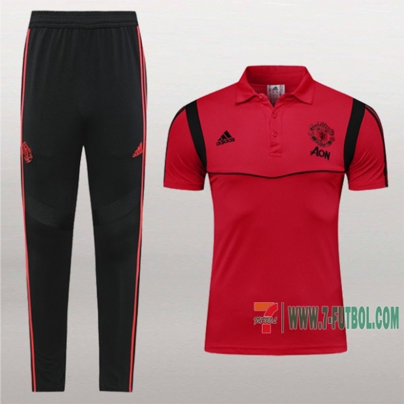 7-Futbol: Las Nuevas Polo Y Pantalones Del Manchester United Manga Corta Roja/Negra 2019/2020