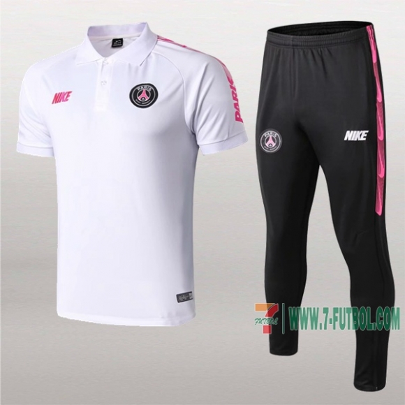 7-Futbol: Las Nuevas Polo Y Pantalones Del Paris Psg Manga Corta Blancas/Rosa 2019/2020