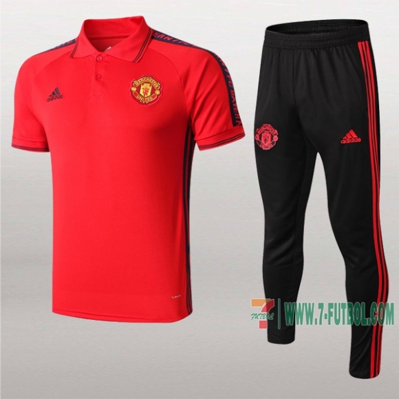 7-Futbol: Las Nuevas Polo Y Pantalones Del Manchester United Manga Corta Roja/Negra 2019/2020