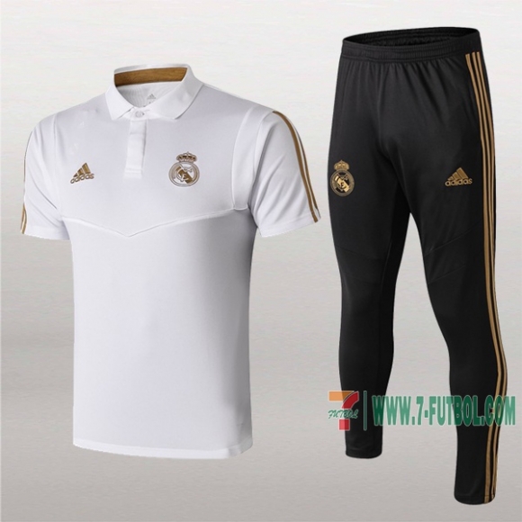 7-Futbol: Las Nuevas Polo Y Pantalones Del Real Madrid Manga Corta Blancas/Amarilla 2019/2020