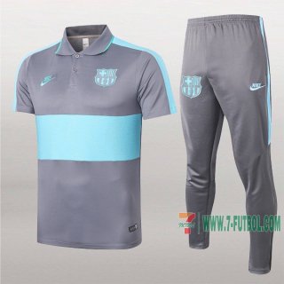 7-Futbol: Las Nuevas Polo Y Pantalones Del Barcelona Fc Manga Corta Gris Azul 2020/2021