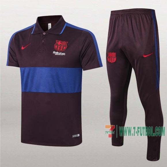 7-Futbol: La Nueva Polo Y Pantalones Del Barcelona Fc Manga Corta Castano Azul 2020/2021