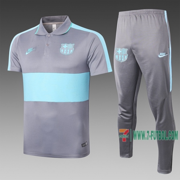 7-Futbol: La Nueva Polo Del Barcelona Futbol Manga Corta Gris-Verde C414# 2020 2021 Venta Caliente