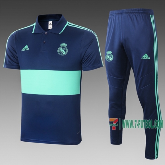 7-Futbol: Las Nuevas Polo Del Real Madrid Futbol Manga Corta Azul Marino - Verde C427# 2020 2021