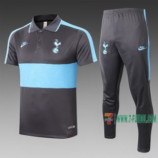 7-Futbol: Las Nuevas Polo Del Tottenham Hotspur Futbol Manga Corta Gris Oscuro - Azul C431# 2020 2021