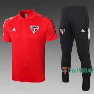 7-Futbol: Las Nuevas Polo Del Sao Paulo Futbol Manga Corta Roja C446# 2020 2021 Venta Caliente