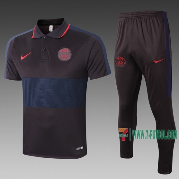 7-Futbol: Las Nuevas Polo Del Psg Paris Saint Germain Futbol Manga Corta Negra - Azul C462# 2020 2021