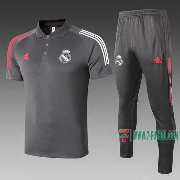 7-Futbol: La Nueva Polo Del Real Madrid Futbol Manga Corta Gris Oscuro C513# 2020 2021 Venta Caliente