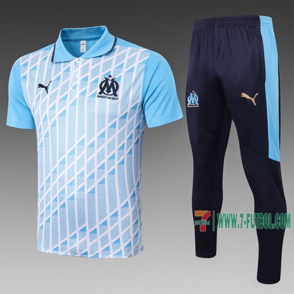 7-Futbol: La Nueva Polo Del Olympique De Marsella Futbol Manga Corta Azul Claro C521# 2020 2021 Venta Caliente