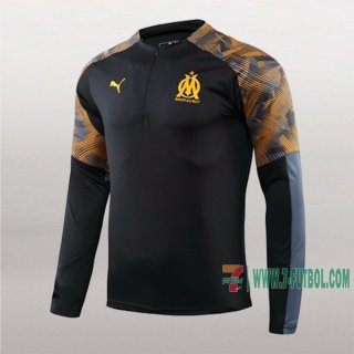 7-Futbol: Nuevo Sudadera Del Marsella Om Medio Zip Negra 2019-2020