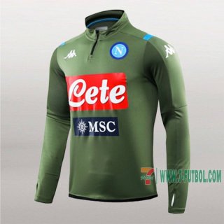 7-Futbol: Nuevas Sudadera Del Ssc Napoli Medio Zip Verde Oscuro 2019-2020