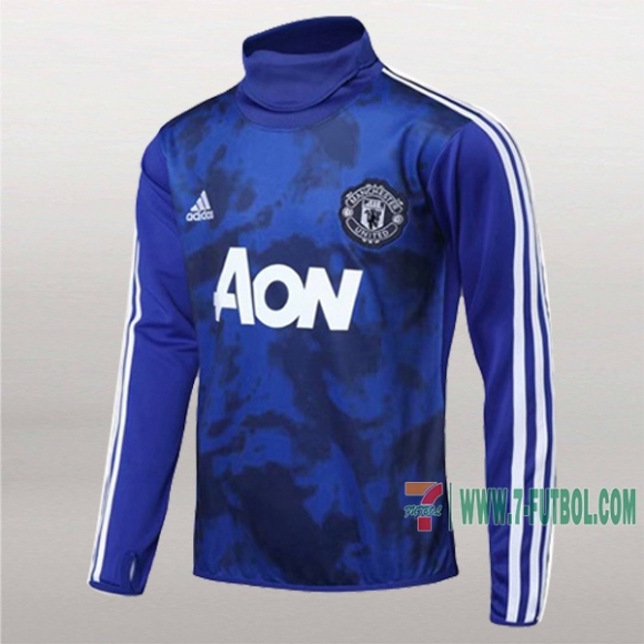 7-Futbol: Nuevo Sudadera Del Manchester United Cuello Alto Azul 2019-2020