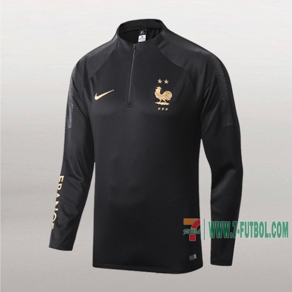 7-Futbol: Nuevas Sudadera Del Francia Medio Zip Negra 2019-2020