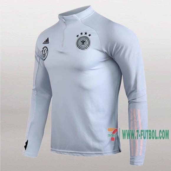 7-Futbol: Nueva Sudadera Del Alemania Medio Zip Gris Claro 2020-2021