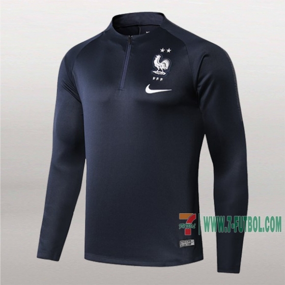 7-Futbol: Nueva Sudadera Del Francia Medio Zip Azul Oscuro 2019-2020