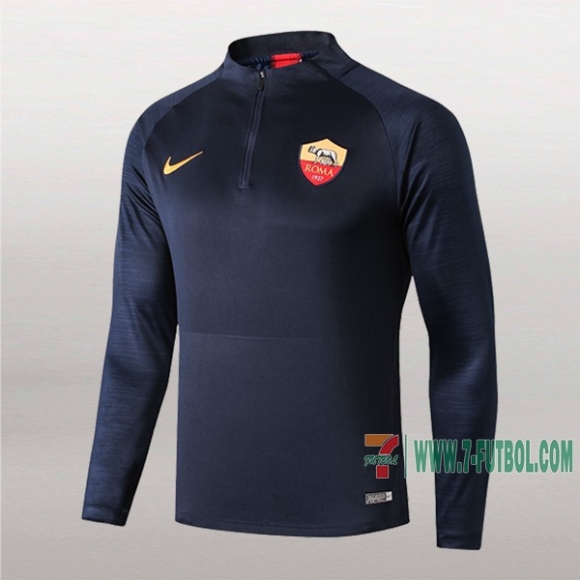 7-Futbol: Nuevas Sudadera Del As Roma Medio Zip Azul Oscuro 2019-2020