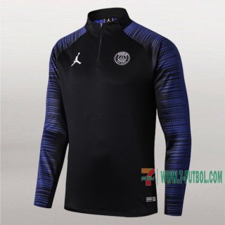 7-Futbol: Nueva Sudadera Del Psg Paris Jordan Medio Zip Negra/Azul 2019-2020