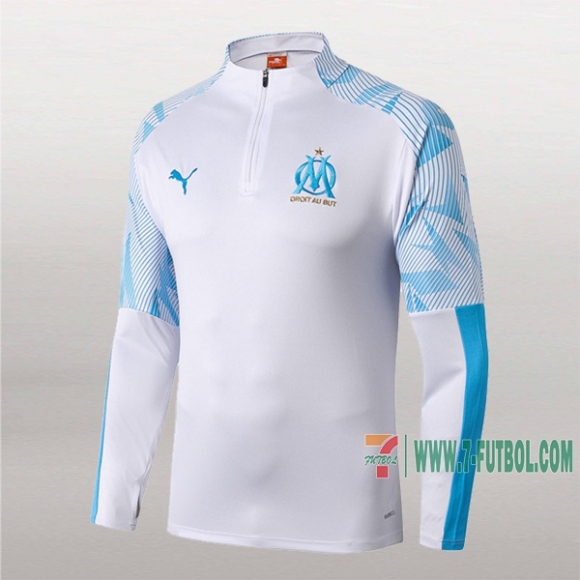 7-Futbol: Nuevas Sudadera Del Marsella Om Medio Zip Blancas/Azul 2019-2020