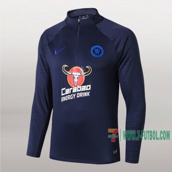 7-Futbol: Nuevas Sudadera Del Fc Chelsea Medio Zip Azul Oscuro 2019-2020