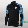 7-Futbol: Nueva Sudadera Del Manchester City Medio Zip Negra/Azul 2019-2020