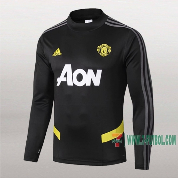 7-Futbol: Nuevas Sudadera Del Manchester United Negra/Amarilla 2019-2020