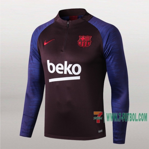 7-Futbol: Nuevas Sudadera Del Fc Barcelona Medio Zip Purpura/Azul 2019-2020