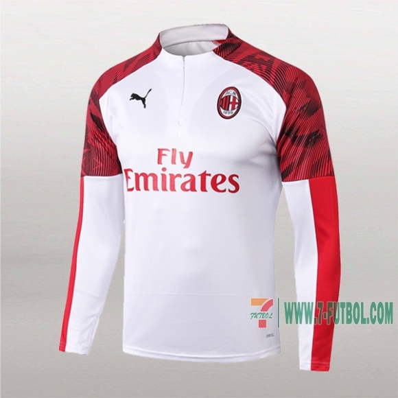 7-Futbol: Nuevo Sudadera Del Ac Milan Medio Zip Blancas 2019-2020