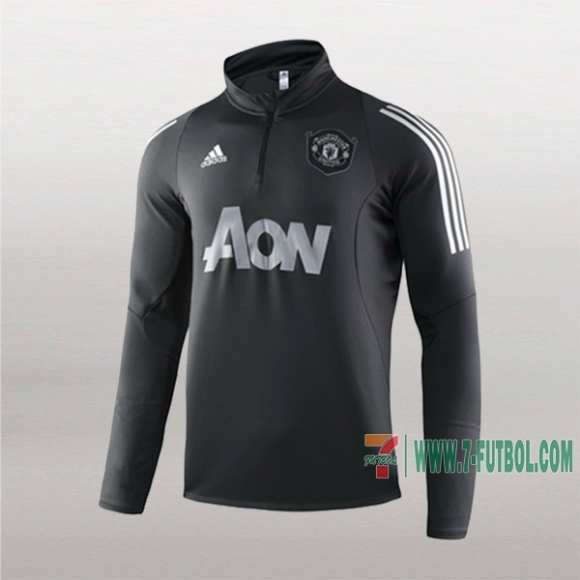 7-Futbol: Nueva Sudadera Del Manchester United Medio Zip Negra 2019-2020