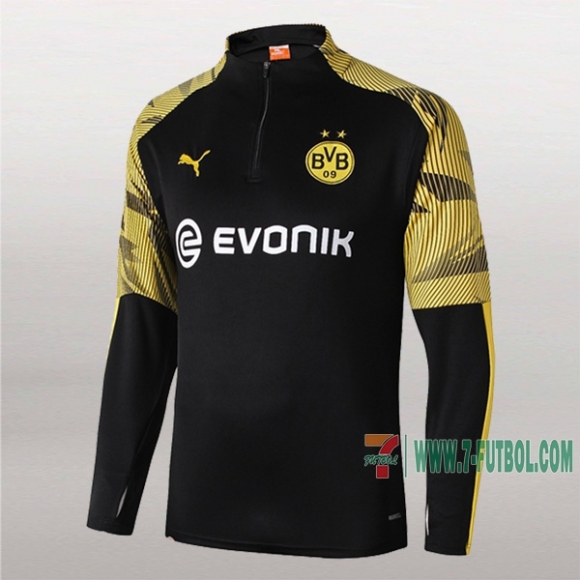 7-Futbol: Nuevo Sudadera Del Dortmund Bvb Medio Zip Negra/Amarilla 2019-2020