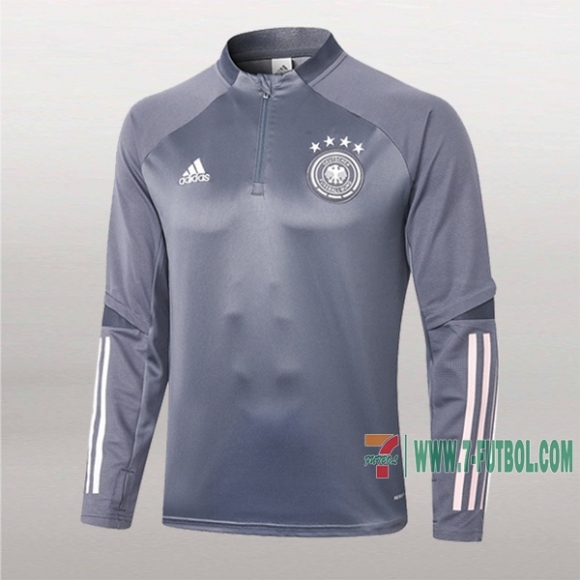 7-Futbol: Nueva Sudadera Del Alemania Medio Zip Gris Claro 2020-2021