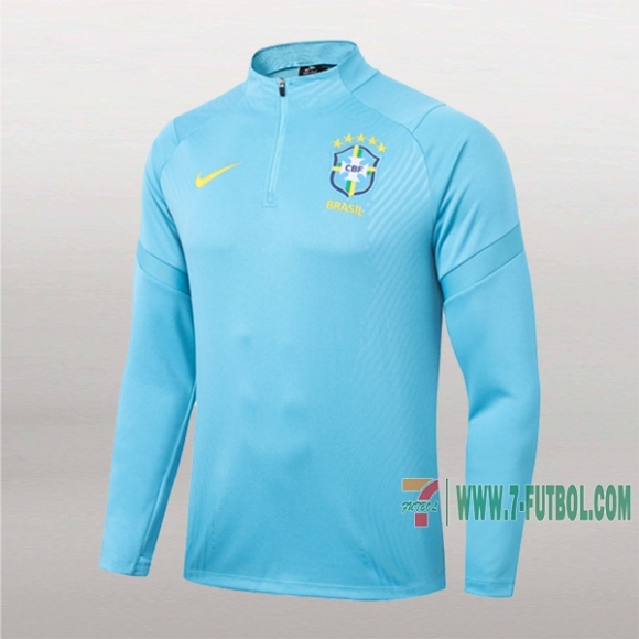 7-Futbol: Nuevas Sudadera Del Brasil Medio Zip Azul 2020/2021