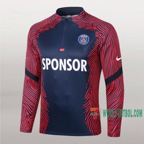 7-Futbol: Nuevo Sudadera Del Psg Pairis Medio Zip Azul Marino/Roja 2020/2021