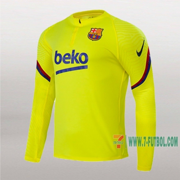 7-Futbol: Nuevas Sudadera Del Fc Barcelona Medio Zip Amarilla 2020-2021