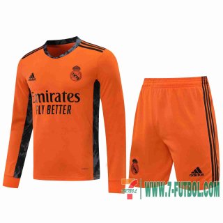 Camiseta futbol Real Madrid Manga Larga naranja 2020 2021