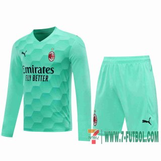 Camiseta futbol AC Milan Manga Larga blue-green 2020 2021