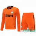 Camiseta futbol Inter Milan Manga Larga naranja 2020 2021
