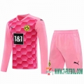 Camiseta futbol Dortmund Manga Larga rosado 2020 2021
