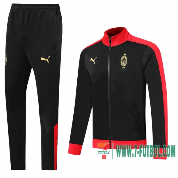 Chaquetas Futbol AC Milan negro roja - Clásico del siglo + Pantalon 2020 2021 J07