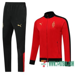 Chaquetas Futbol AC Milan roja negro - Clásico del siglo + Pantalon 2020 2021 J08