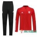 Chaquetas Futbol Bayern Munich roja - Capacitación + Pantalon 2020 2021 J101